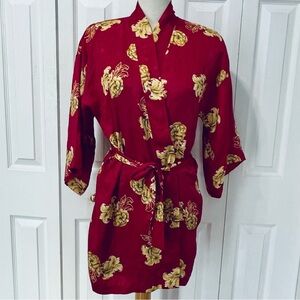 Vintage Victoria's Secret Red Floral Robe
